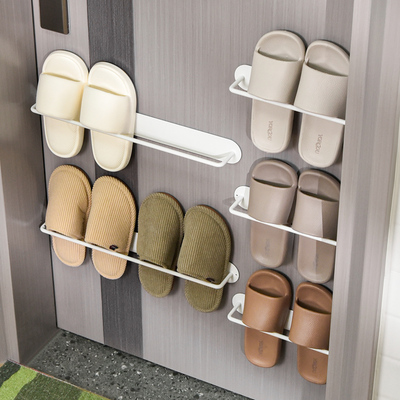 磁吸门上鞋架入户防盗门磁铁置物架壁挂免打孔小户型拖鞋收纳挂架