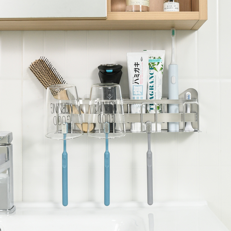 不锈钢漱口杯子置物架壁挂式