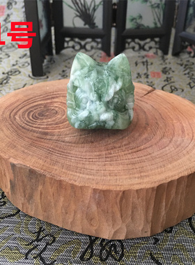 天然玉石岫玉手把件狮子摆件绿色翠玉醒狮挂件吊坠