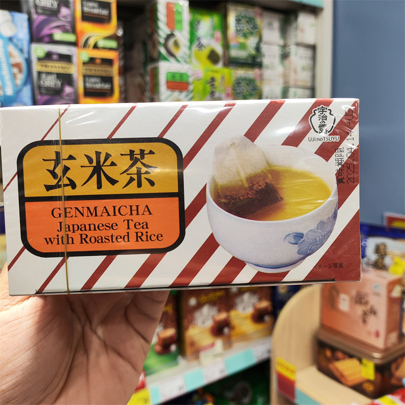 香港代购日本原装进口 宇治之露玄米茶/煎茶 40g/20袋 下午茶冲饮