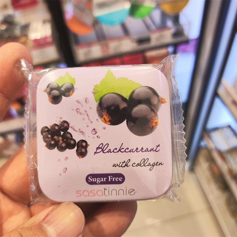 香港代购sasatinnie美肌胶原无糖乳酸菌/黑加仑/桃味糖
