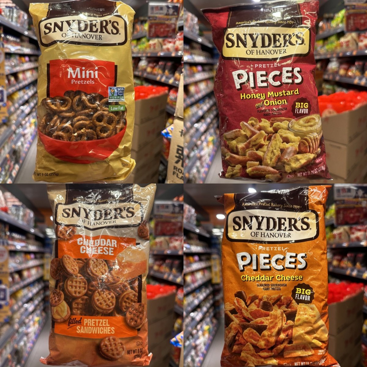 香港代购 美国snyder&lsquo;s蜂蜜芥末洋葱/車打芝士酥片/椒盐脆饼零食