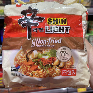 香港代购韩国农心辛拉面非油炸面饼4连包黑版牛骨头味方便面