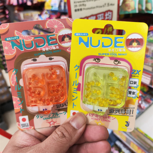 现货日本DONKI堂吉诃德爆珠糖果口香体气清新丸nude薄荷提神爽口
