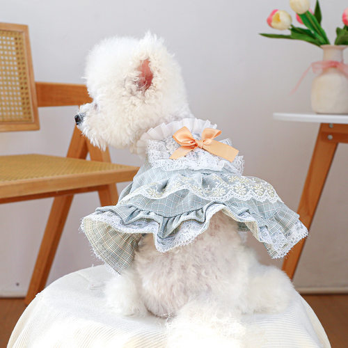 PETCIRCLE宠物圈中小型犬衣服宠物用品宠物狗狗衣服宫廷风蕾丝裙