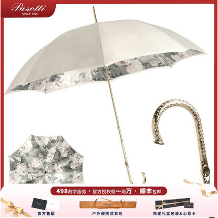 Pasotti伞意大利白色水墨小清新晴雨伞女神长柄女晴雨两用遮阳伞
