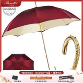 Pasotti晴雨伞意大利新款 酒红满天星水晶镶嵌女神晴雨两用遮阳伞