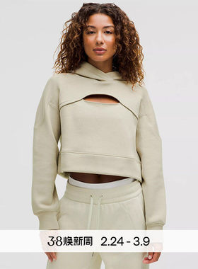 Heavyweight女高克重拉绒短款前侧开口连帽衫丨lululemon LW3IN0S