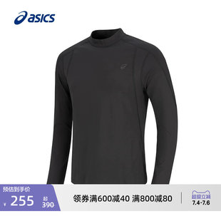 ASICS亚瑟士新款男式微绒打底长袖T恤保暖柔软弹力针织运动T恤