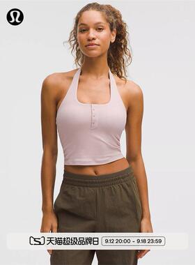 Ribbed Nulu女士罗纹亨利领挂脖运动背心B/C丨lululemon丨LW1FXDS