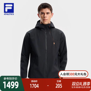 黄景瑜同款FILA斐乐男梭织外套25冬新款健身运动简约连帽上衣