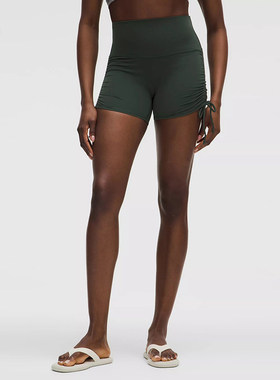 lululemon Align系列褶饰短裤女性4寸瑜伽裤运动紧身短裤LW7DEAS