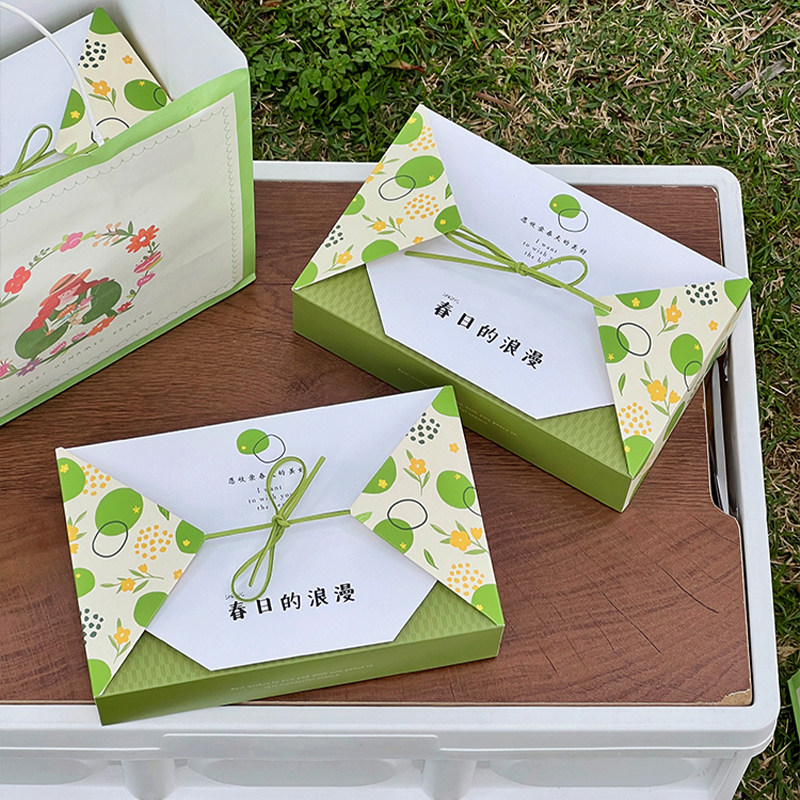 新款手提6粒青团包装盒绿豆糕点心蛋黄酥蛋糕吐司下午茶野餐礼盒