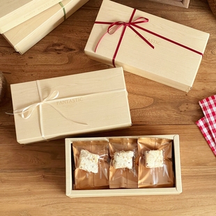 防木纹饼干包装盒雪花酥糯米船太妃糖牛轧曲奇包装袋圣诞节盒子