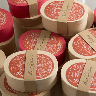 伴手礼礼盒椭圆形牛皮纸盒教师节伴手礼盒子护士节礼盒点心包装盒