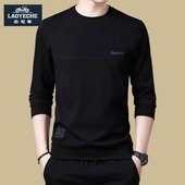 长袖 T恤圆领卫衣中年春秋季 薄款 老爷车男士 上衣男休闲宽松打底衫