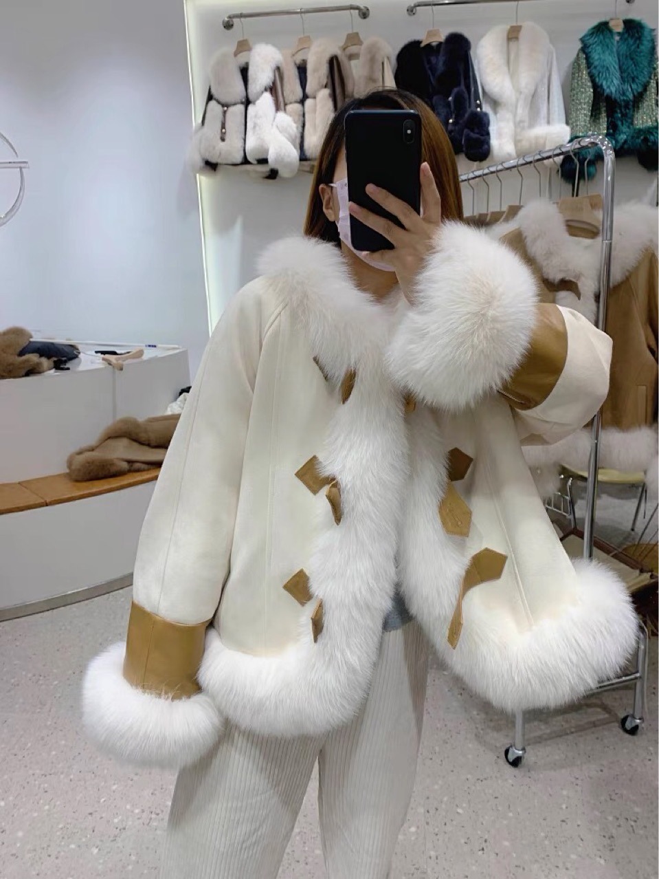 羽绒服短款皮草年轻小个子保暖