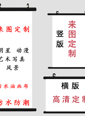 挂画定制动漫写真照片毕设海报二次元周边装饰画布艺壁画来图定做