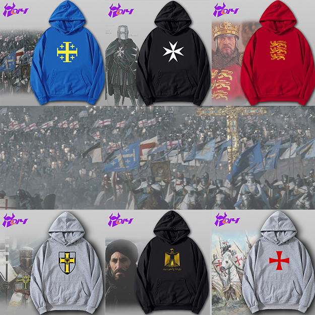 天国王朝十字军套头印花卫衣