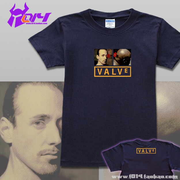 valve游戏公司LOGO半条命纯棉T恤