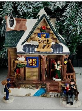 陶瓷亮灯摆件欧式怀旧书房房子