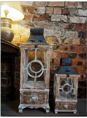 孤品做旧复古风烛台庭院摆件