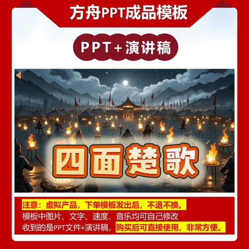 A-0018   《四面楚歌》成语故事PPT模板