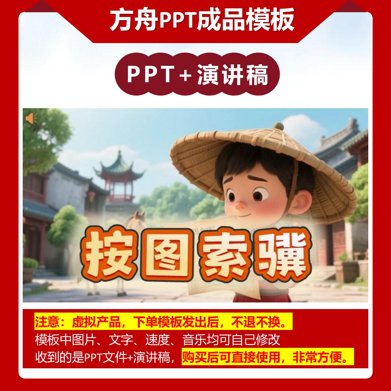 A-0028   《按图索骥》成语故事PPT模板