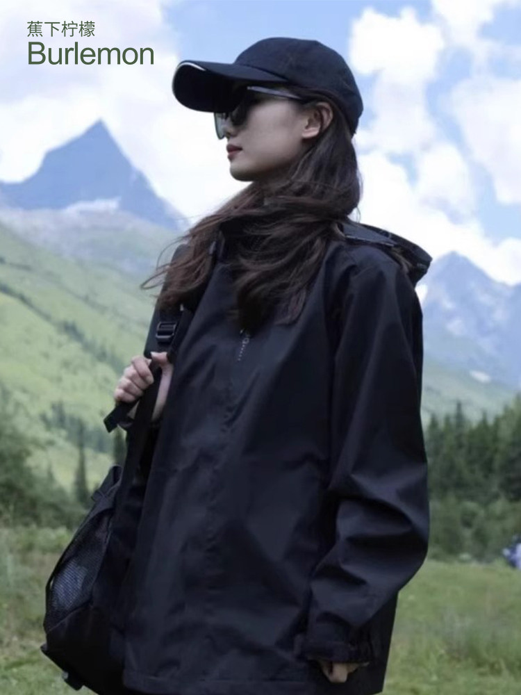 simboo信步冲锋衣女款三合一户外防风防水透气单层登山服男秋冬