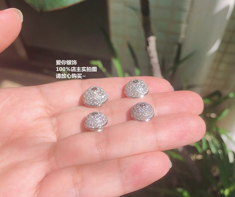 HIGH-END  PLATED WHITE GOLD VERSATILE PEARL JADE CONNECTION BUCKLE MICRO INLAID DIAMOND BALL CONNECTION SCREW BUCKLE