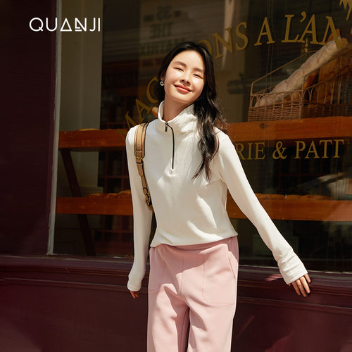 秋冬女长袖T恤保暖休闲德绒修身