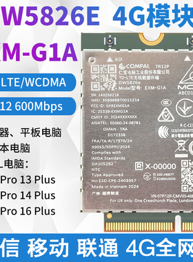 EXM-G1A DW5826E Cat12全网通M2 4G模块Dell Pro 13/14/16 Plus