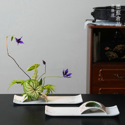 陶瓷简约设计感花盆装饰小摆件