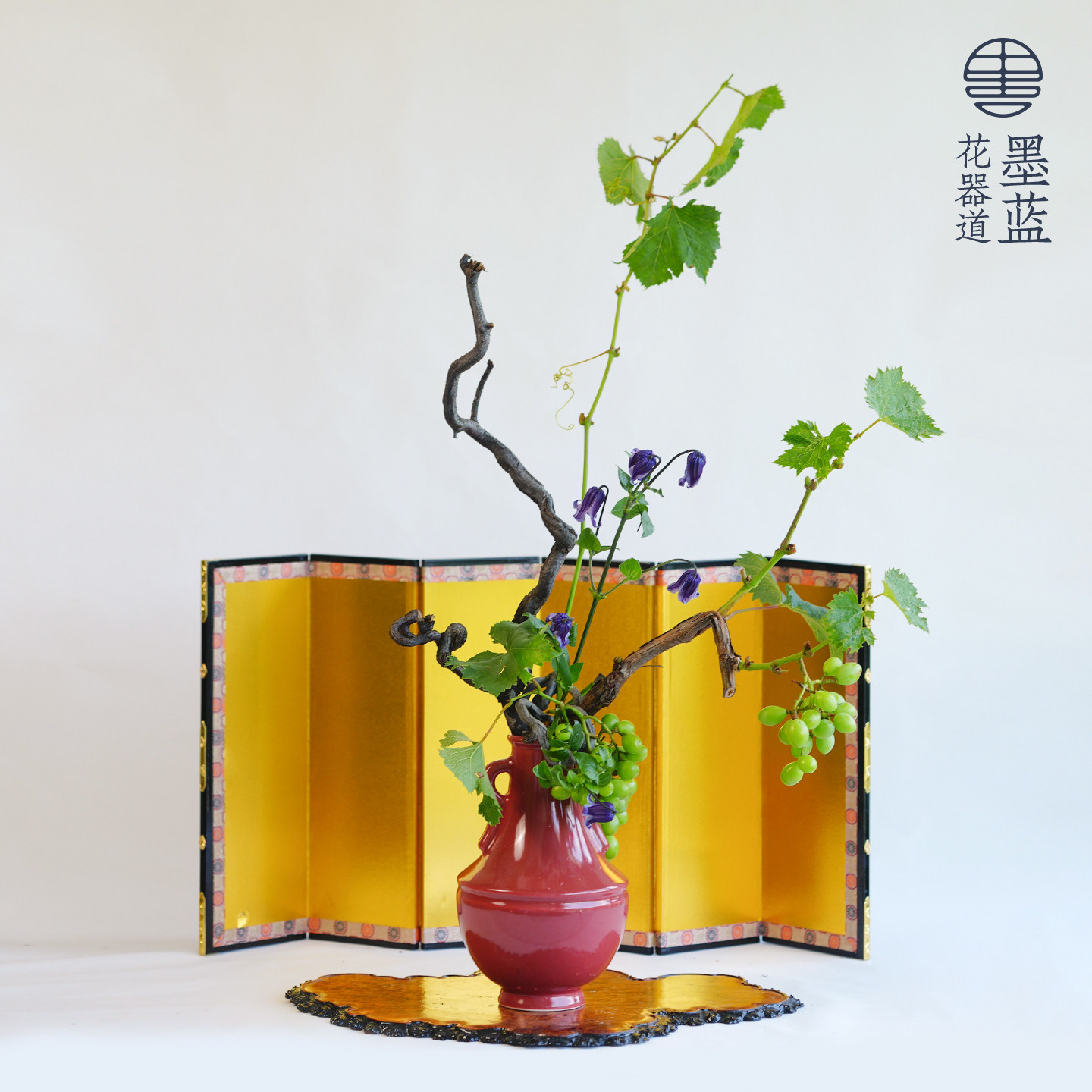 墨蓝花器道红色陶瓷禅意小原流花瓶中式插花器皿客厅桌面摆件插花,鲜花速递/花卉仿真/绿植园艺,花瓶,淘宝优惠券,粉丝福利购,淘宝优惠卷