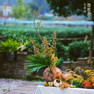 饰鲜花插花花器器皿大号 陶瓷美术花瓶古典侘寂风室内桌面摆件装