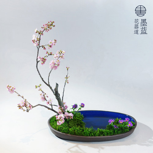 日本进口椭圆花器 小原流琳派乌尼盘日式插花 写景盛花 特大加大 - 封面
