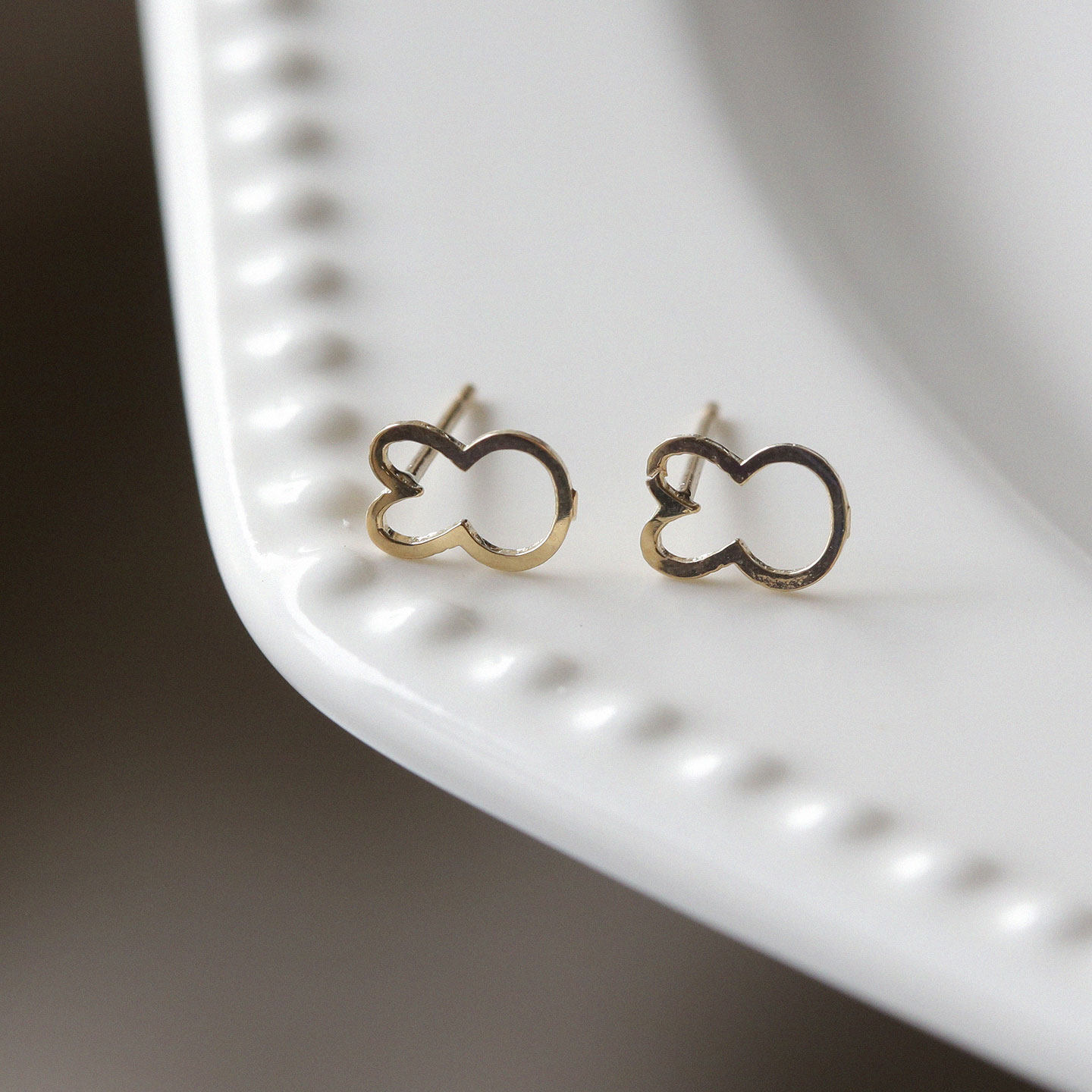 韩国10K14K金黄金首饰 光面镂空可爱兔头耳饰耳钉,饰品/流行首饰/时尚饰品新,耳钉,淘宝优惠券,粉丝福利购,淘宝优惠卷