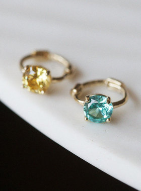 精致款韩国10K14K金耳饰 闪耀锆石耳骨环女耳扣耳圈耳骨扣K金耳环