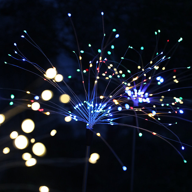 太阳能烟花灯 设计户外光控功能串灯 庭院夜景装饰灯led彩灯