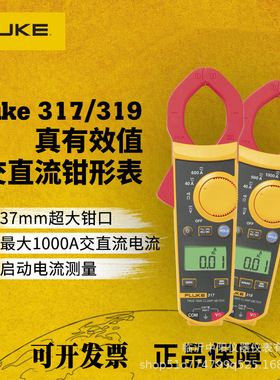 福禄克Fluke317/319真有效值高精度智能交直流电流数字防烧钳形表
