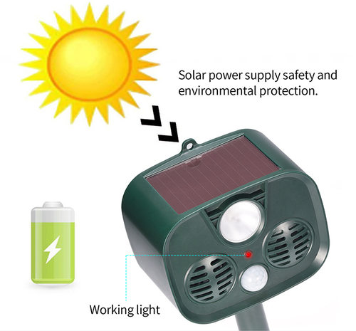声波驱赶器户外驱狗器太阳能驱猫器物理驱赶动物野猪鹿松鼠鸟器