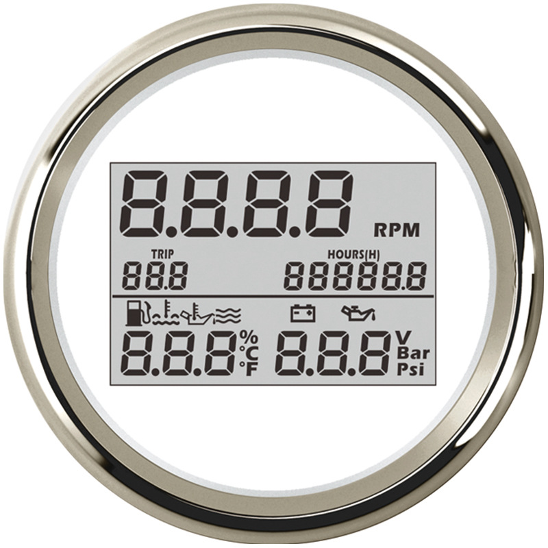 多功能表85mm 转速表油位水温水位电压油压油温表组合表