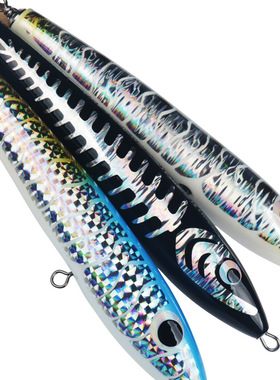 雅婕木制铅笔90g深海铁板牛港GT路亚饵出口日本木质波扒poper假饵