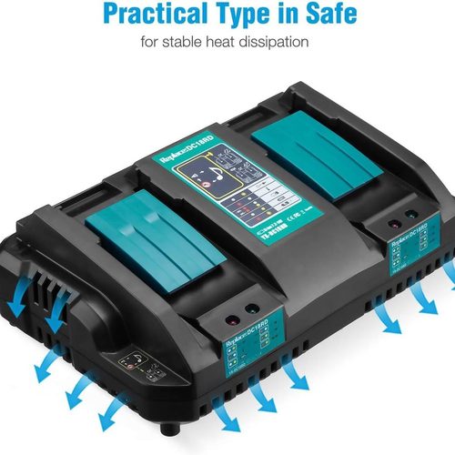 替代 14.4V-18V 锂电池 BL1850B双槽快速充电器 DC18RD