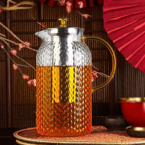 超大加厚玻璃茶壶耐热304过滤网