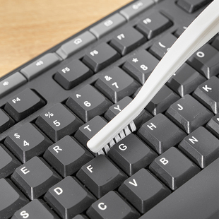 日式键盘缝隙刷双头清洁刷带吸盘收纳架厨房犄角旮旯去污刷子1076