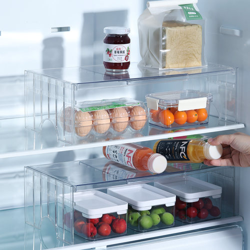 冰箱隔层架可伸缩厨房置物架透明