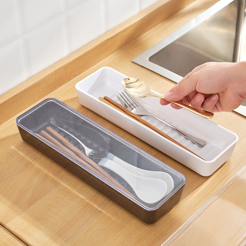 米木日本方形带盖餐具家居筷子盒