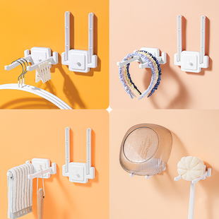 挂壁式 米木创意挂杆.4552 折叠挂架多用双臂挂钩阳台衣架置物架