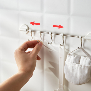 日式高档五连挂钩厨房不锈钢多连粘钩门后衣钩浴室粘胶连杆钩1245